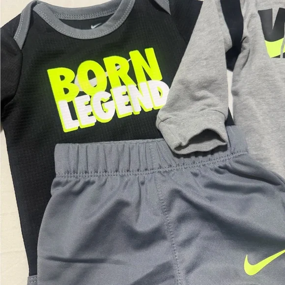 Nike Kids Neon Legend 3 Piece Set - Black and Gray 6m - Picture 2 of 5